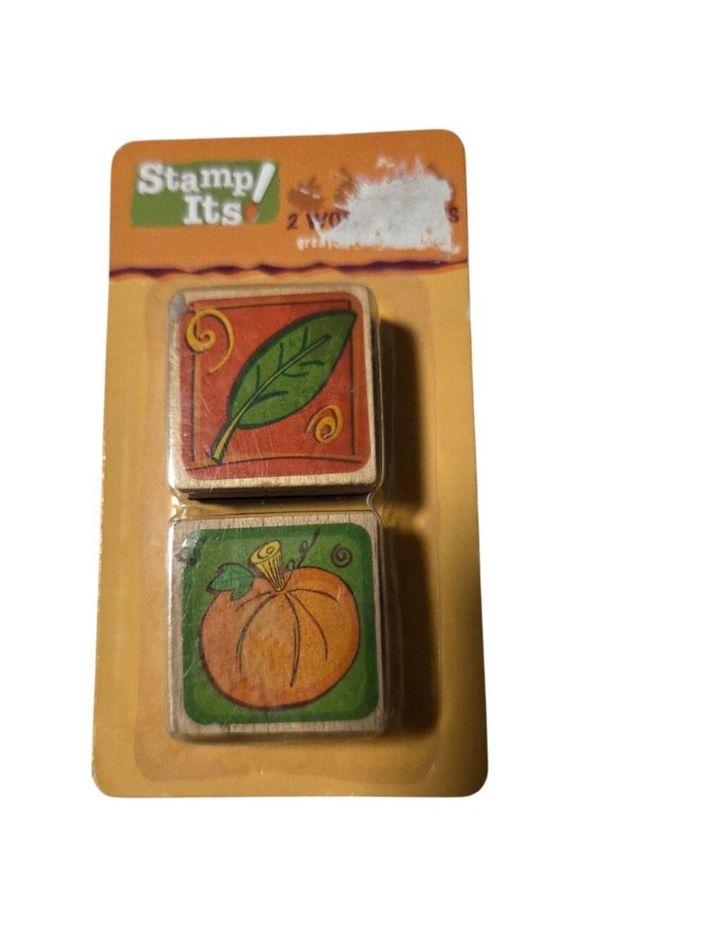 Stamp Its Pumpkin Leaf Autumn Design 2 Pack Wood Stamps Scrapbooking Cardmaking